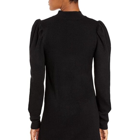 WAYF BNWT Black Sweater Dress "Lola" Puff Sleeve S - Picture 2 of 8